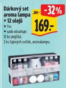 Albert Dárkový set aroma lampa + 12 olejů nabídka