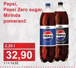 PLUS JIP Pepsi, Pepsi Zero sugar, Mirinda pomeranč nabídka