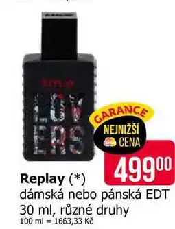 Teta Replay dámská nebo pánská EDT nabídka