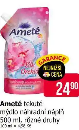 Teta Ameté tekuté mýdlo náhradní náplň 500 ml, různé druhy nabídka