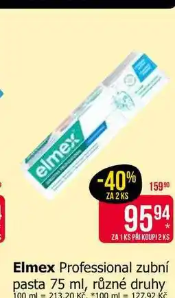 Teta Elmex Professional zubní pasta 75 ml, různé druhy nabídka