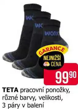 Teta TETA pracovní ponožky, různé barvy, velikosti, 3 páry v balení nabídka