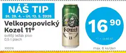 Konzum Velkopopovický Kozel 11° nabídka