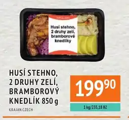 Coop hb Husí stehno, 2 druhy zelí, bramborový knedlík nabídka