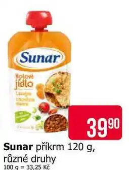 Teta Sunar příkrm 120 g, různé druhy nabídka