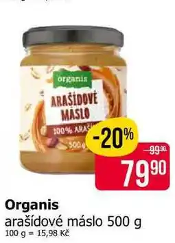 Teta Organis arašídové máslo nabídka