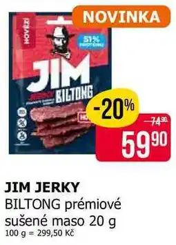 Teta JIM JERKY BILTONG prémiové sušené maso nabídka
