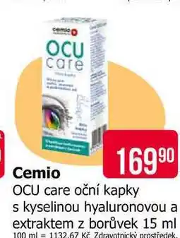 Teta Cemio OCU care oční kapky s kyselinou hyaluronovou a extraktem z borůvek nabídka