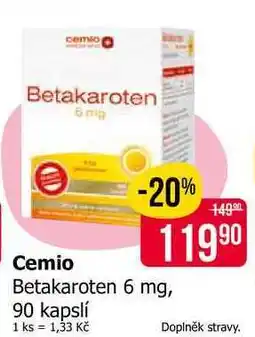 Teta Cemio Betakaroten 6 mg, 90 kapslí nabídka