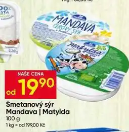 Hruška Smetanový sýr Mandava nabídka