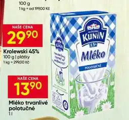 Hruška Kunín Mléko trvanlivé polotučné nabídka