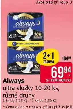 Teta Always ultra vložky 10-20 ks, různé druhy nabídka