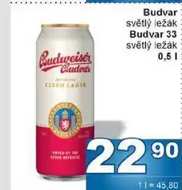 Jip Budvar světlý ležák 0,5l, plech nabídka