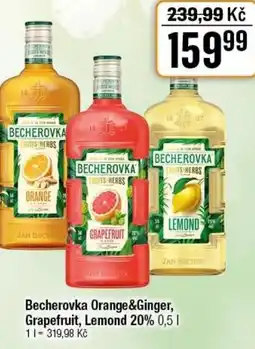 TEMPO Becherovka Orange&Ginger, Grapefruit, Lemond 20% nabídka