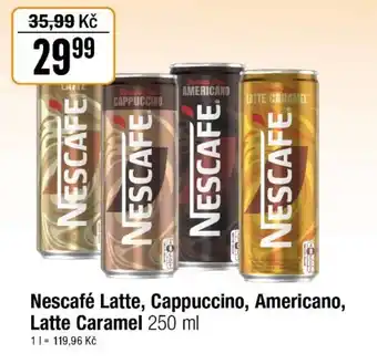 TEMPO Nescafé Latte, Cappuccino, Americano, Latte Caramel nabídka