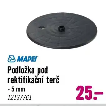 Podložka pod rektifikační terč