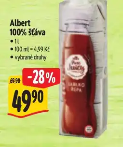 Albert Albert 100% šťáva nabídka
