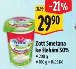 Albert Zott Smetana ke šlehání 30% nabídka