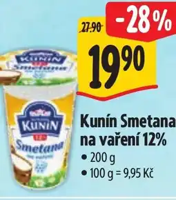 Albert Kunín Smetana na vaření 12% nabídka