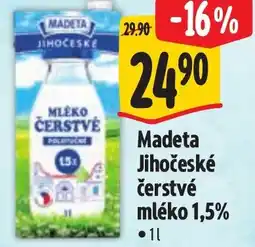 Albert Madeta Jihočeské čerstvé mléko 1,5% nabídka
