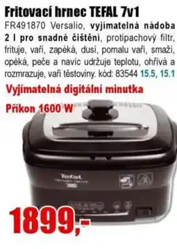 EVA Fritovací hrnec TEFAL 7v1 .5, 15.1 Vyjímatelná digitální minutka Příkon 1600 W nabídka