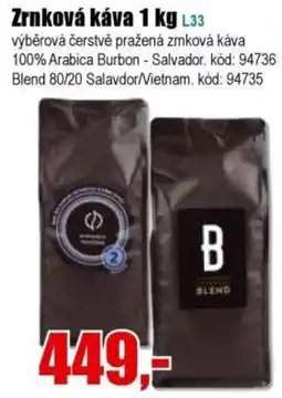 EVA Zrnková káva nabídka