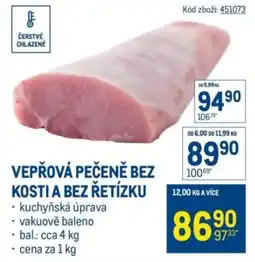 Makro Vepřová pečeně bez kosti a bez řetízku nabídka