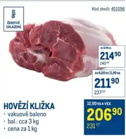 Makro Hovězí kližka nabídka