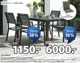 JYSK Zahradní stůl HAGEN a stohovací židle STRANDBY nabídka