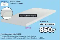 JYSK Pěnová matrace BILLEFJORD nabídka