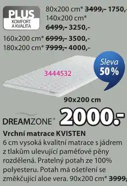 JYSK Vrchní matrace KVISTEN nabídka