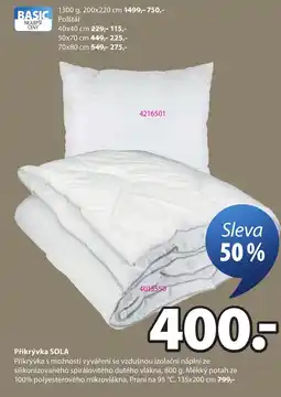 JYSK Přikrývka SOLA nabídka