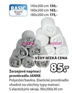 JYSK Žerzejové napínací prostěradlo JANNE nabídka