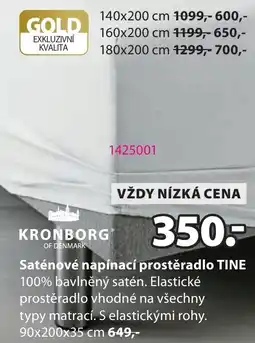 JYSK Saténové napínací prostěradlo TINE nabídka