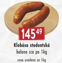 Qanto Klobása studentská nabídka