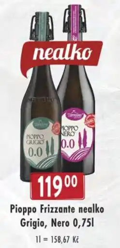 Qanto Pioppo Frizzante nealko Grigio, Nero nabídka