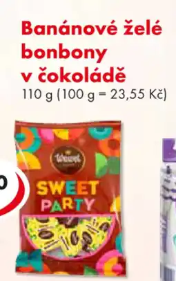 CBA Banánové želé bonbony v čokoládě nabídka