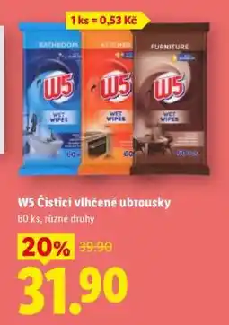 Lidl W5 Čisticí vlhčené ubrousky nabídka