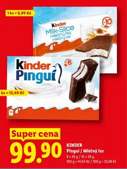 Lidl KINDER Pinguí / Mléčný řez nabídka