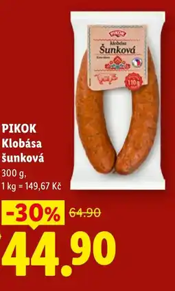 Lidl PIKOK Klobása šunková nabídka