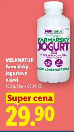 Lidl MILKNATUR Farmářský jogurtový nápoj nabídka