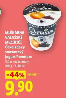 Lidl MLÉKÁRNA VALAŠSKÉ MEZIŘÍČÍ Čokoládový smetanový jogurt Premium nabídka