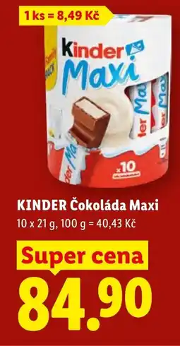 Lidl KINDER Čokoláda Maxi nabídka
