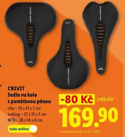 Lidl CRIVIT Sedlo na kolo s paměťovou pěnou nabídka