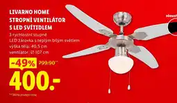Lidl Livarno home stropní ventilátor s led svítidlem nabídka