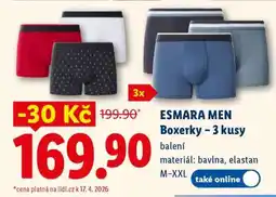 Lidl ESMARA MEN BOXERKY – 3 KUSY nabídka