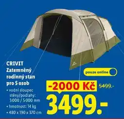 Lidl CRIVIT Zatemněný rodinný stan pro 5 osob nabídka