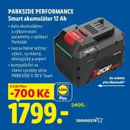 Lidl PARKSIDE PERFORMANCE Smart akumulátor 12 Ah nabídka
