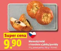 Lidl Moravský koláč s tvarohem a jablky/povidly nabídka