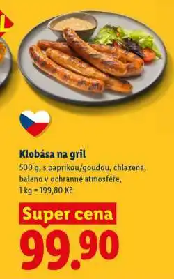Lidl KLOBÁSA NA GRIL nabídka